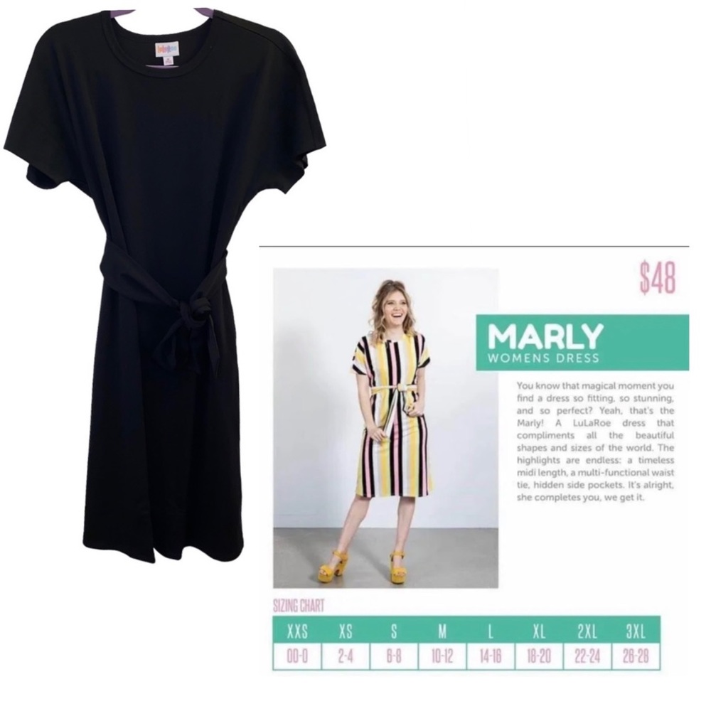 NWT LuLaRoe Marly A-Line Black Dress - size M - $48 - SOLD OUT HTF